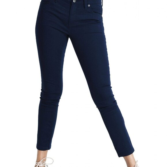 Women's Mid-Waist Cotton Stretch Pant - Blue SZ 8,10,12,14 NWT - Picture 2 of 5